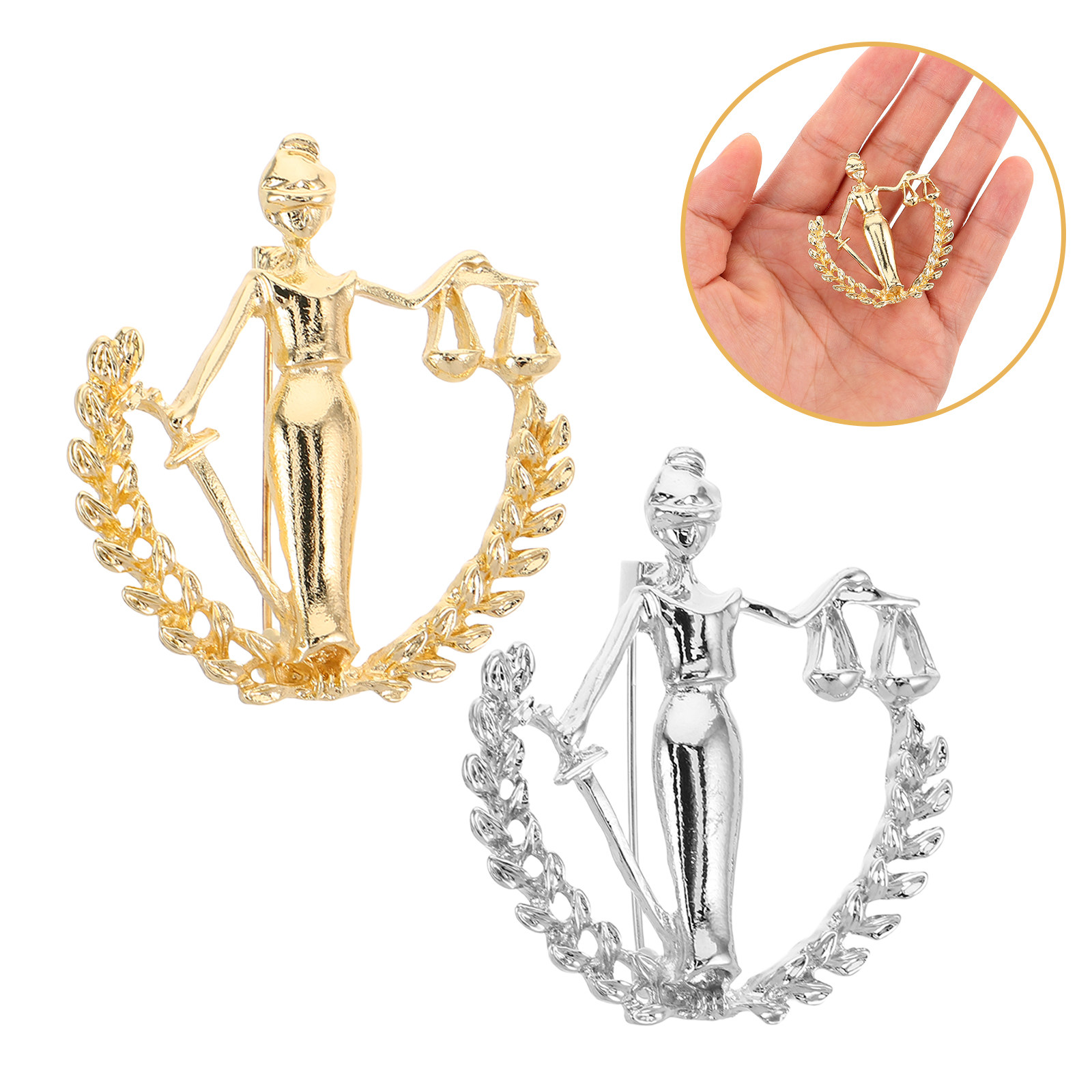 Scale - Men Formals & Ethnic Wear - 2Pcs Scale of Justice Lapel Pin