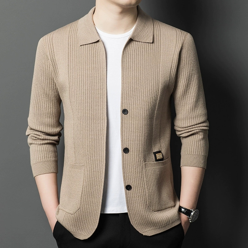 Men Formal Wear Coat - High-Quality Men's Knitted Cardigans Solid Color