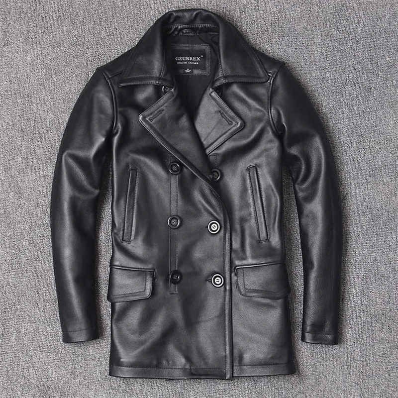 Men Formal Wear Coat - Genuine Leather Jacket Men's Top Layer