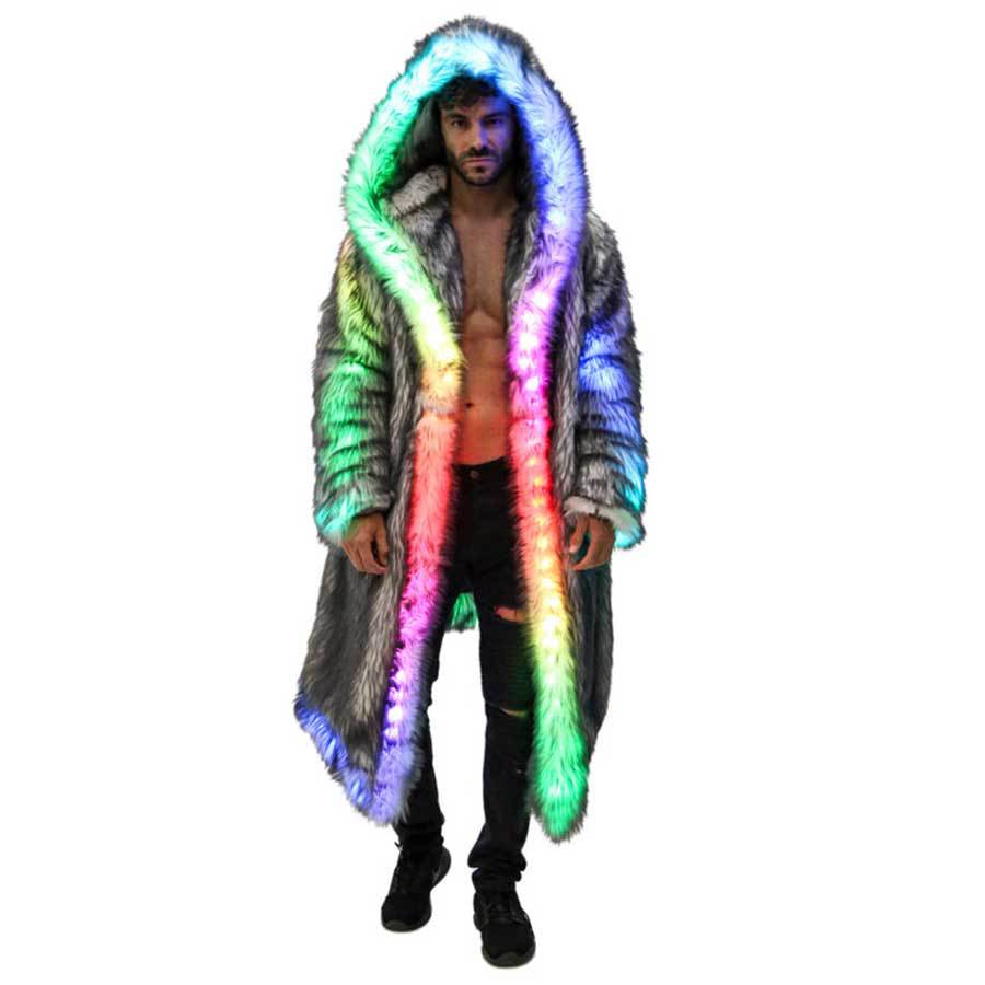 Men Formal Wear Coat - Faux Fur Coat Men Hooded Outerwear
