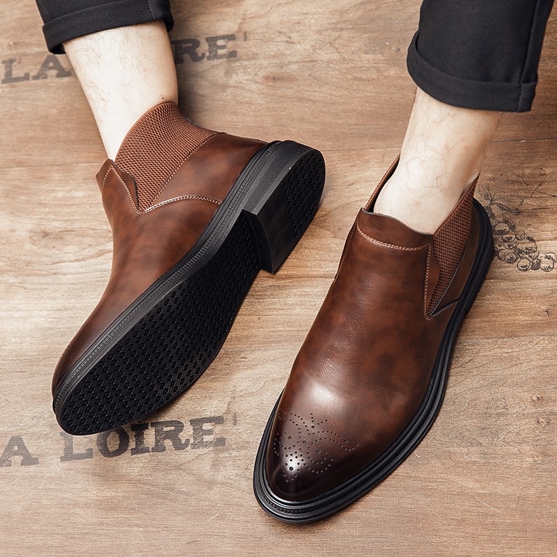 Men'S Style Formal Wear - High-top leather shoes are versatile for