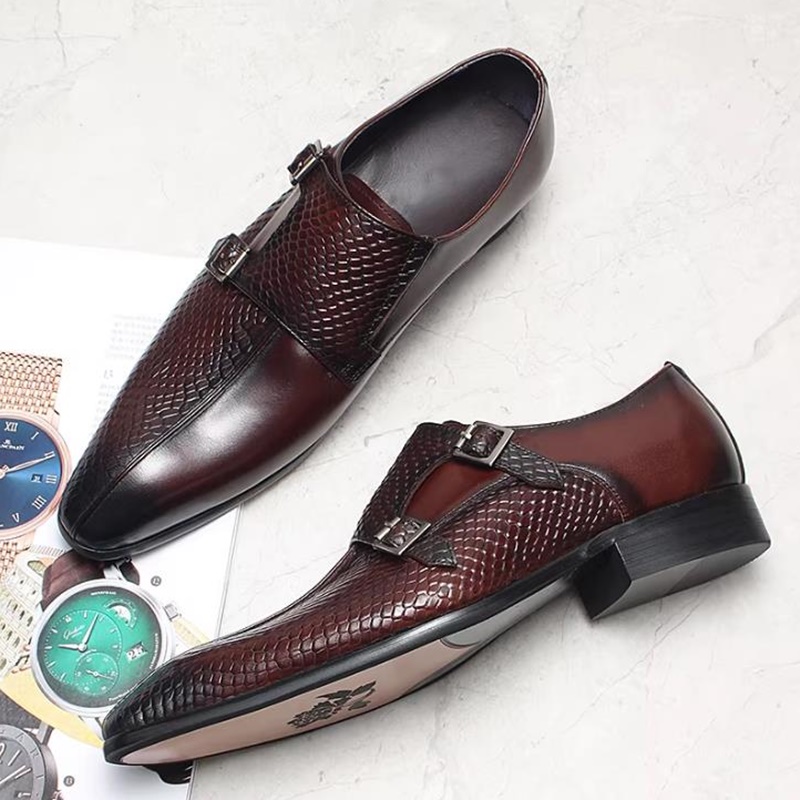 Scale - Men Formals & Ethnic Wear - British Style Fish-scale Pattern Double Buckle