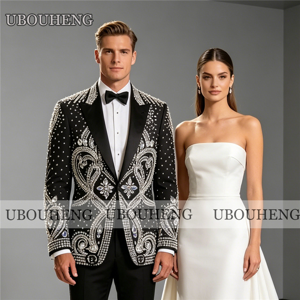 Men Formal Party Wear Outfit - Exquisite Wedding Suit For Man Diamond