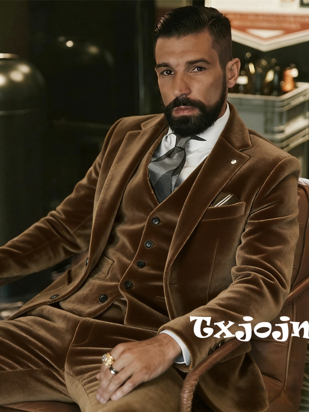 Men Formal Party Wear Outfit - Men's Velvet Suits 3 Pieces Dancing