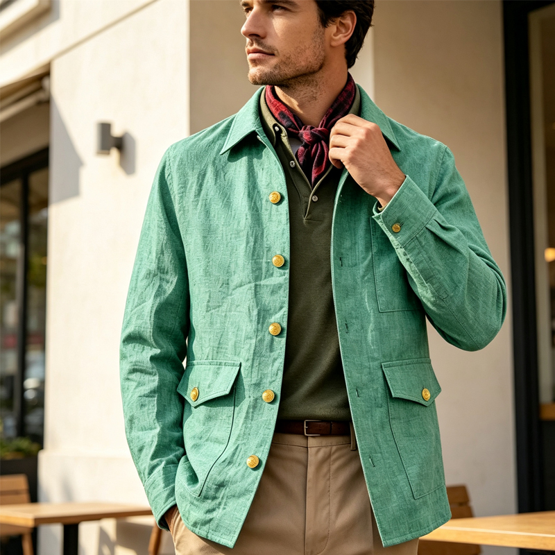 Men'S Style Formal Wear - Vintage Men's Linen Jacket Lapel Collar