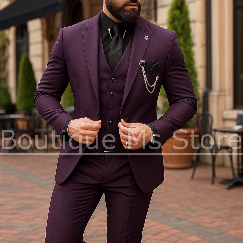 Men's 3 Piece Suit Single Brea - đánh giá và giá Men Formal Party Wear Outfit