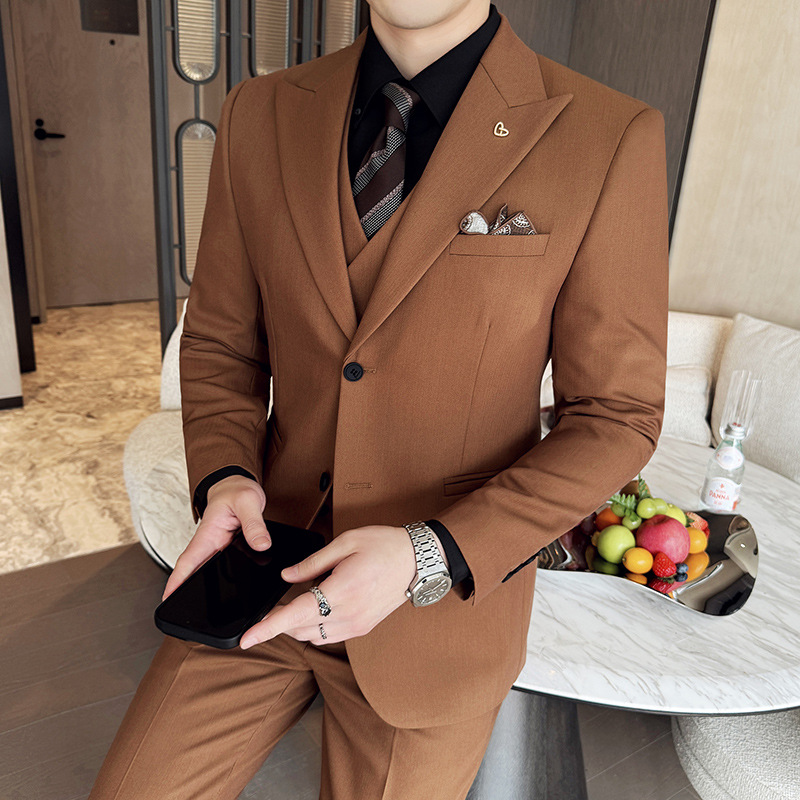 White Mens Suits 3 Pieces Slim - đánh giá và giá Men Formal Wear For Dinner