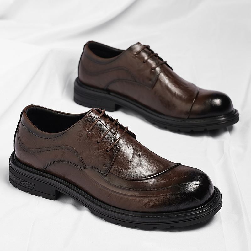 Brown Burnished Genuine Leathe - đánh giá và giá Men Formal Wear For Wedding