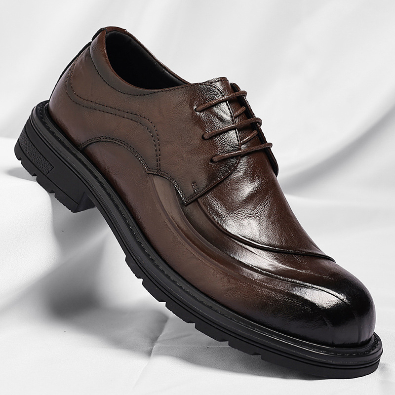 Brown Burnished Genuine Leathe - đánh giá và giá Men Formal Wear For Wedding