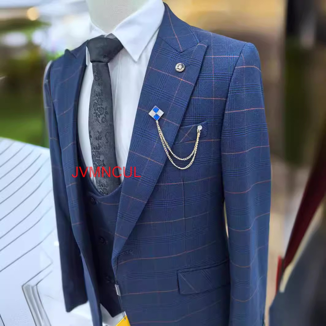 Men's Plaid 3 Piece Suit Slim  - đánh giá và giá Men Formal Wear With Blazer