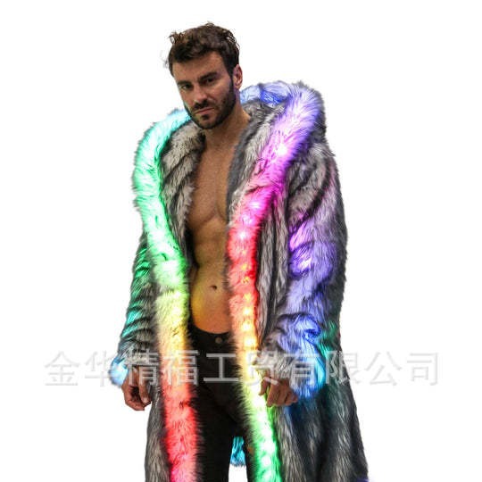 Faux Fur Coat Men Hooded Outer - đánh giá và giá Men Formal Wear Coat