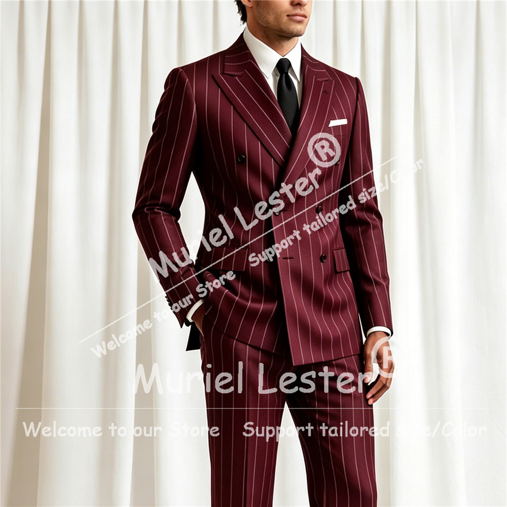 Elegant Stripes Suit Men 2 Pie - đánh giá và giá Men Formal Wear With Blazer