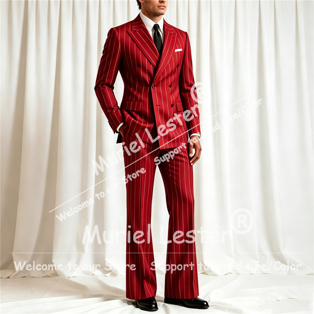 Elegant Stripes Suit Men 2 Pie - đánh giá và giá Men Formal Wear With Blazer