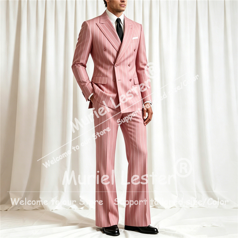Elegant Stripes Suit Men 2 Pie - đánh giá và giá Men Formal Wear With Blazer
