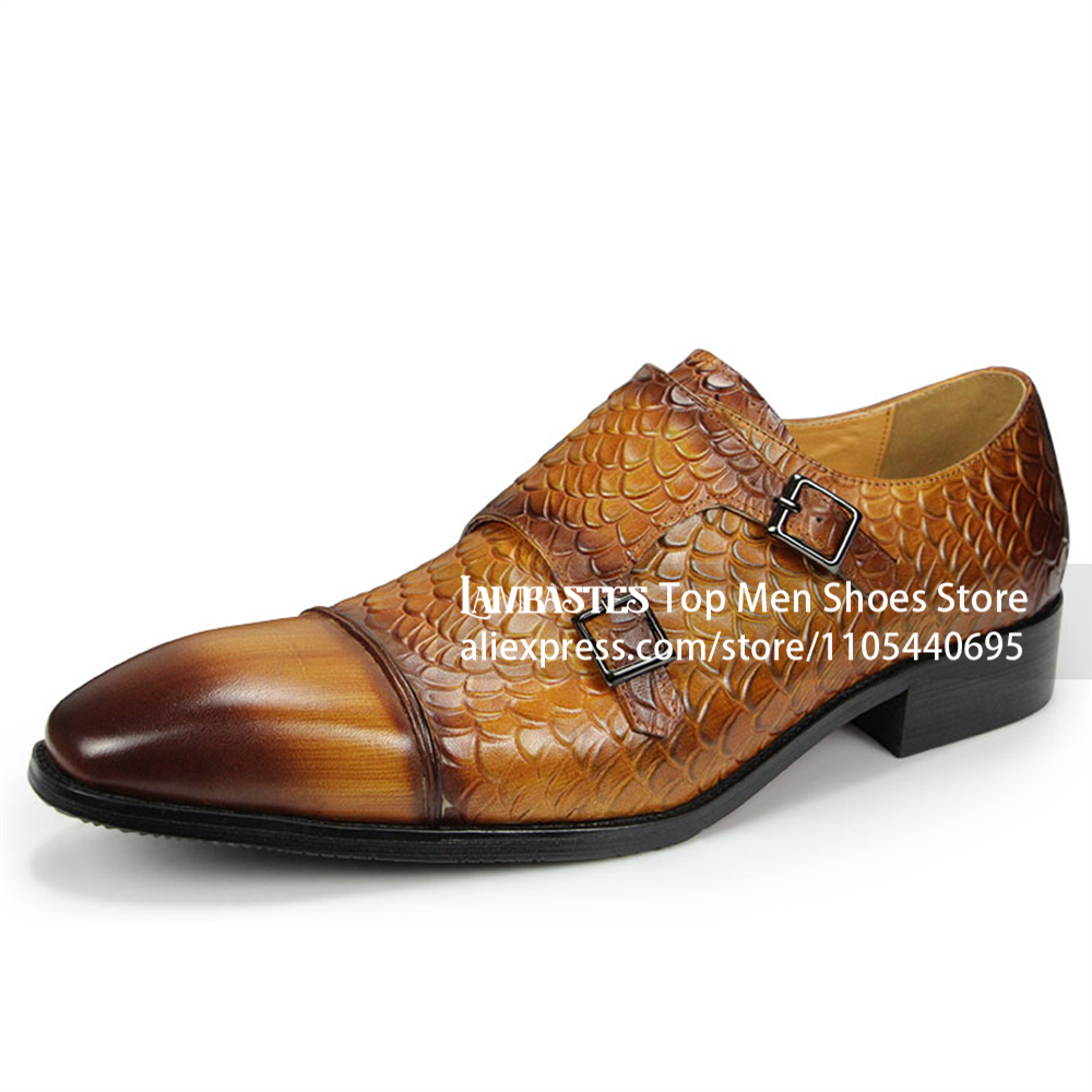Tan Scale Embossed Double Monk - đánh giá và giá Scale - Men Formals & Ethnic Wear