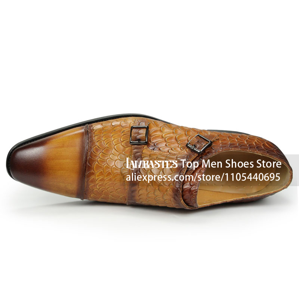 Tan Scale Embossed Double Monk - đánh giá và giá Scale - Men Formals & Ethnic Wear