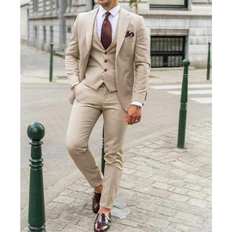 Notch Lapel Men Suits Slim Fit - đánh giá và giá Men Formal Wear For Dinner